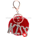 bag accessories pom pom fur balls/fur pom pom keychain/rabbit fur pom poms